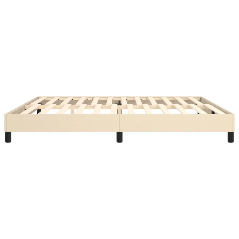 Sommier à lattes sur pieds cadre de lit 200x200 cm tissu crème TDL0207252