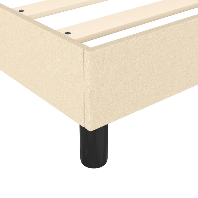 Sommier à lattes sur pieds cadre de lit 200x200 cm tissu crème TDL0207252