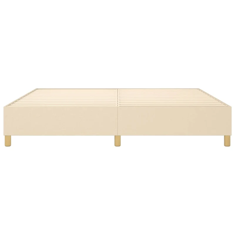 Sommier à lattes sur pieds cadre de lit 200x200 cm tissu crème TDL0207251