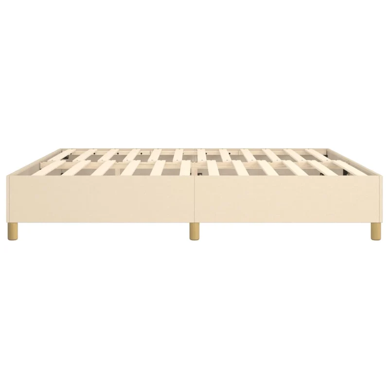 Sommier à lattes sur pieds cadre de lit 200x200 cm tissu crème TDL0207251