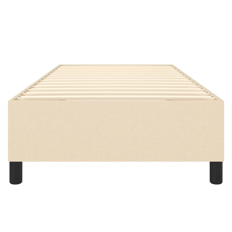 Sommier à lattes sur pieds cadre de lit 90x190 cm tissu crème TDL0207239