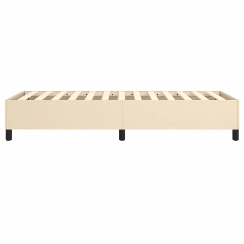 Sommier à lattes sur pieds cadre de lit 90x190 cm tissu crème TDL0207239
