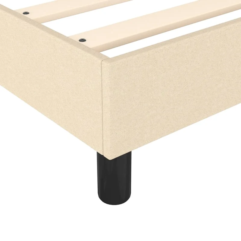 Sommier à lattes sur pieds cadre de lit 90x190 cm tissu crème TDL0207239