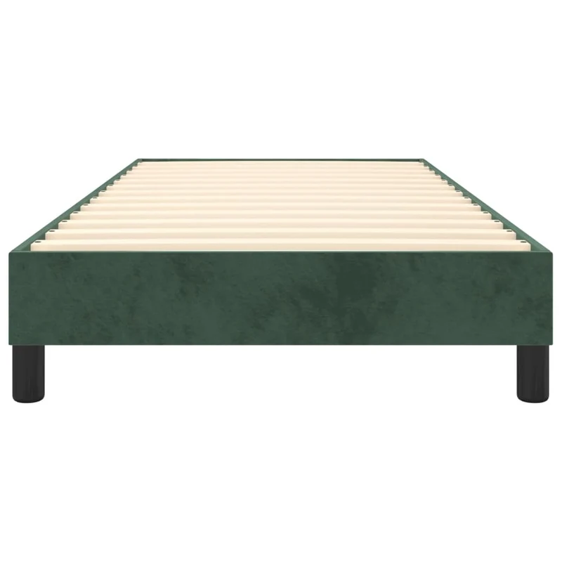 Sommier à lattes sur pieds cadre de lit 100x200 cm tissu velours vert foncé TDL0206889
