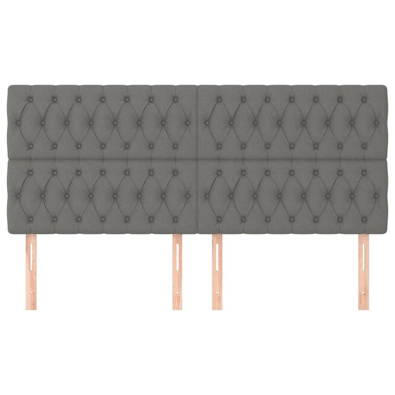 Tête de lit accessoire couchage chambre à coucher meuble 4 parties 100 x 7 x 78/88 cm tissu gris foncé TDL0206014