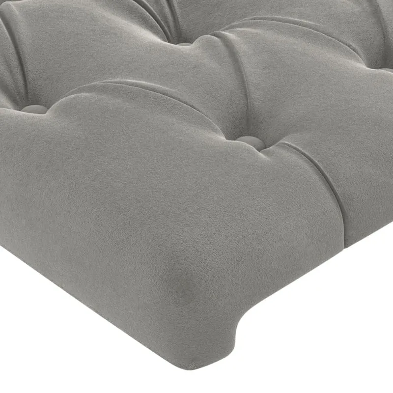 Tête de lit accessoire couchage chambre à coucher meuble avec rebord latéral 83 x 23 x 78/88 cm tissu velours gris clair TDL0205111
