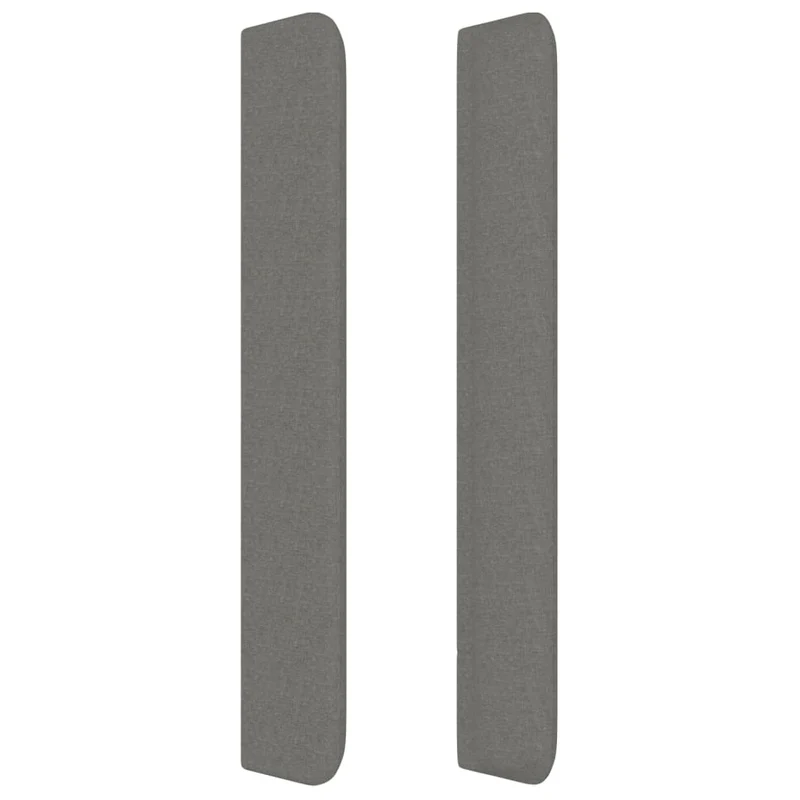 Tête de lit accessoire couchage chambre à coucher meuble avec rebord latéral 203 x 16 x 118/128 cm tissu gris foncé TDL0204951