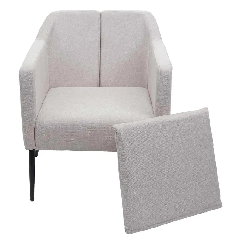Chaise fauteuil cocktail lounge cadre en métal revêtement en tissu beige 04_0003160