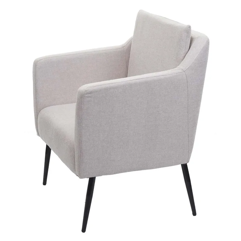 Chaise fauteuil cocktail lounge cadre en métal revêtement en tissu beige 04_0003160