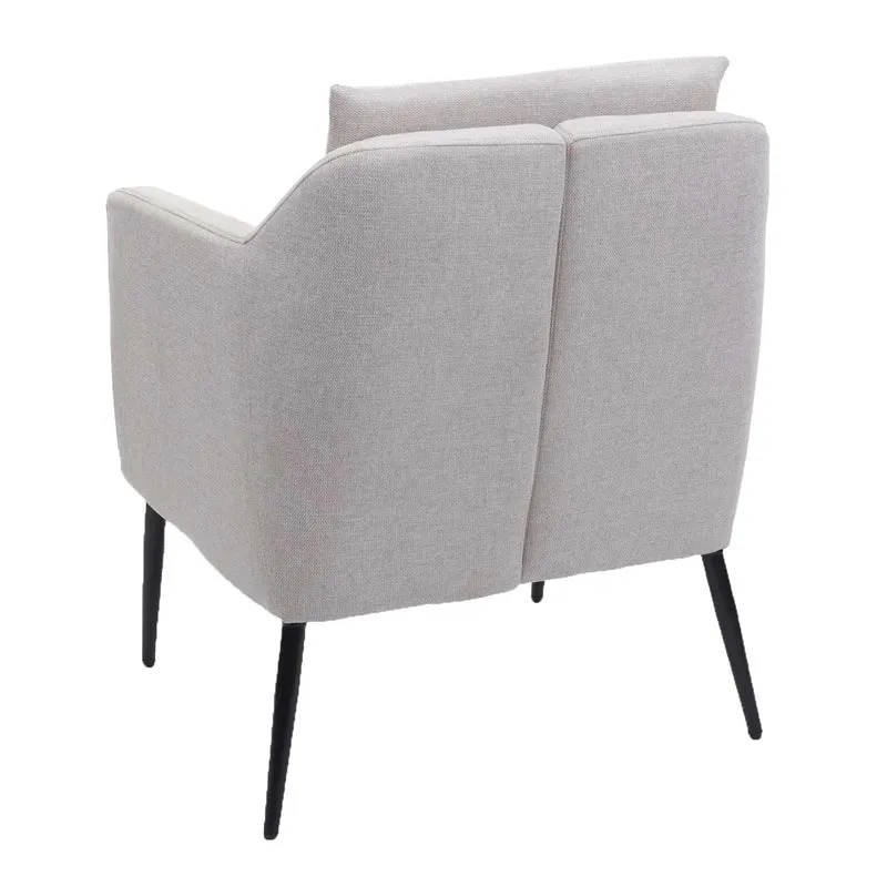 Chaise fauteuil cocktail lounge cadre en métal revêtement en tissu beige 04_0003160
