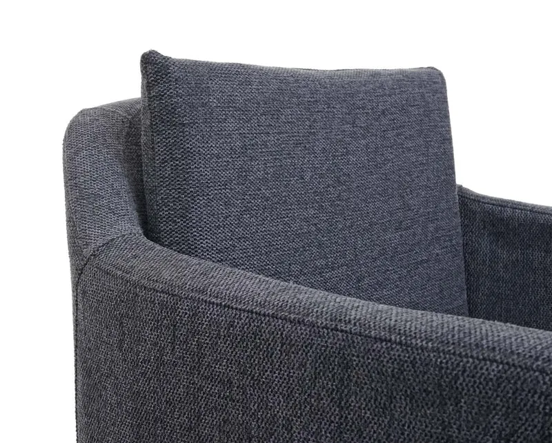Fauteuil chaise lounge salle à manger bureau visiteur en synthétique gris foncé pieds métal noir 04_0002290