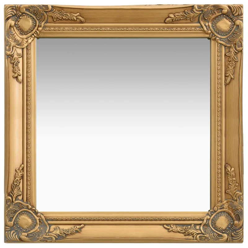 Miroir mural carré style baroque 50x50 cm Doré DEC022855