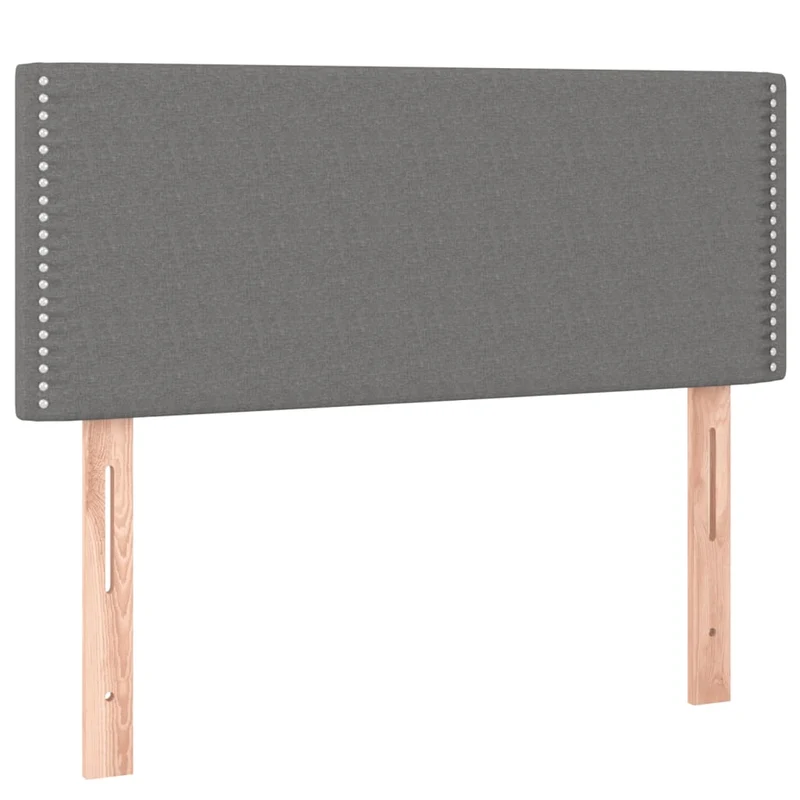 Cadre de lit LED avec sommier tête de lit matelas 100x200 cm tissu gris foncé TDL0208450