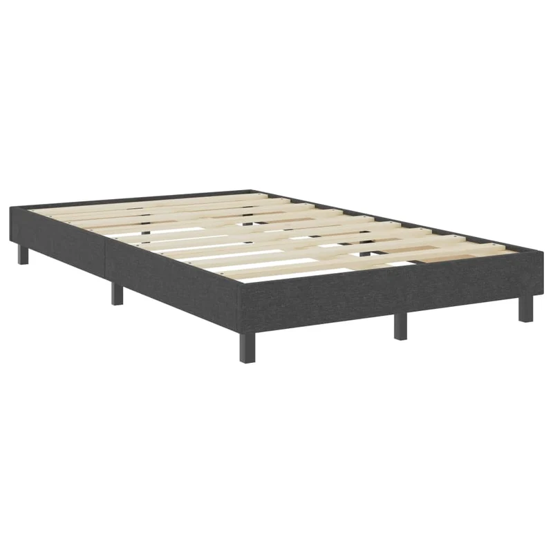 Sommier à lattes sur pieds cadre de lit avec matelas 120x200 cm tissu gris foncé TDL0208068