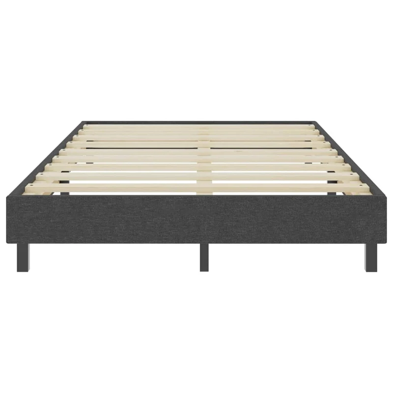 Sommier à lattes sur pieds cadre de lit avec matelas 120x200 cm tissu gris foncé TDL0208068