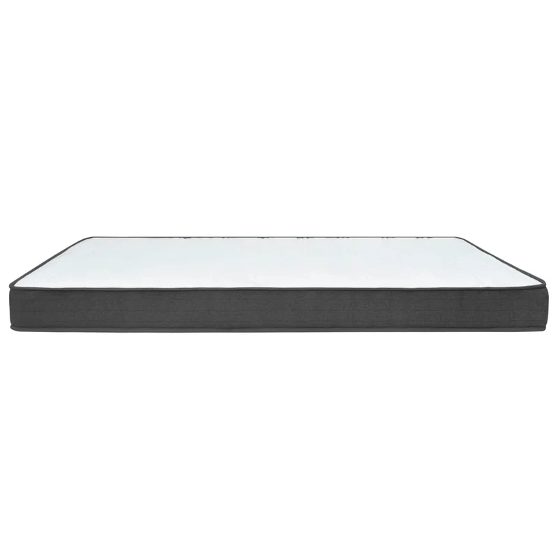 Sommier à lattes sur pieds cadre de lit avec matelas 120x200 cm tissu gris foncé TDL0208068