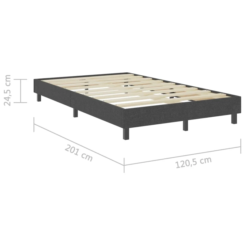 Sommier à lattes sur pieds cadre de lit 120 x 200 cm tissu gris TDL0208035