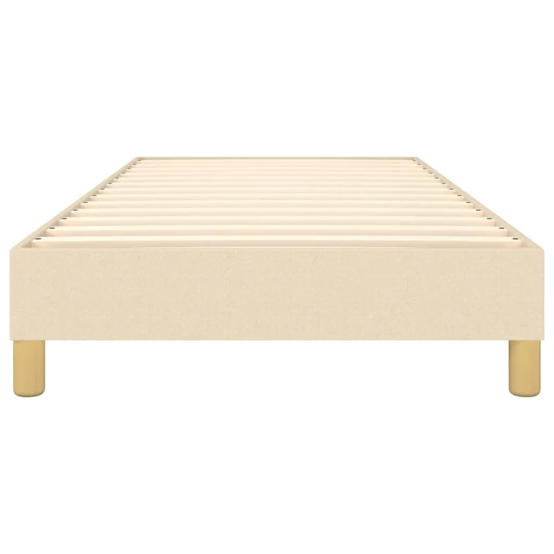 Sommier à lattes sur pieds cadre de lit 100x200 cm tissu crème TDL0207276
