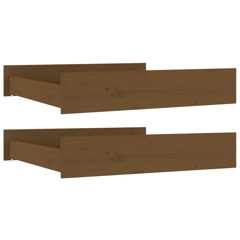 Tiroir de lit rangement avec roulettes lot de 2 bois de pin marron TDL0206822