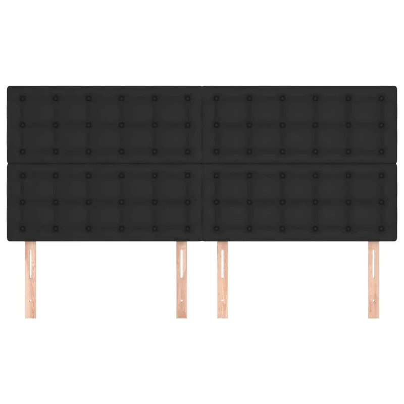Tête de lit accessoire couchage chambre à coucher meuble 4 parties 100 x 5 x 78/88 cm synthétique noir TDL0205980