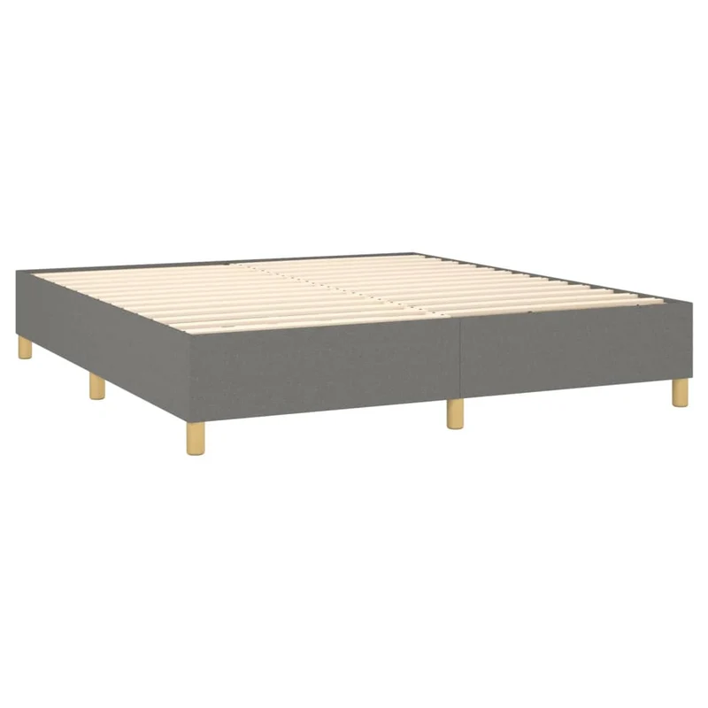 Cadre de lit LED avec sommier tête de lit matelas 160x200 cm tissu gris foncé TDL0208334