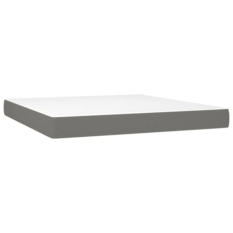 Cadre de lit LED avec sommier tête de lit matelas 160x200 cm tissu gris foncé TDL0208334
