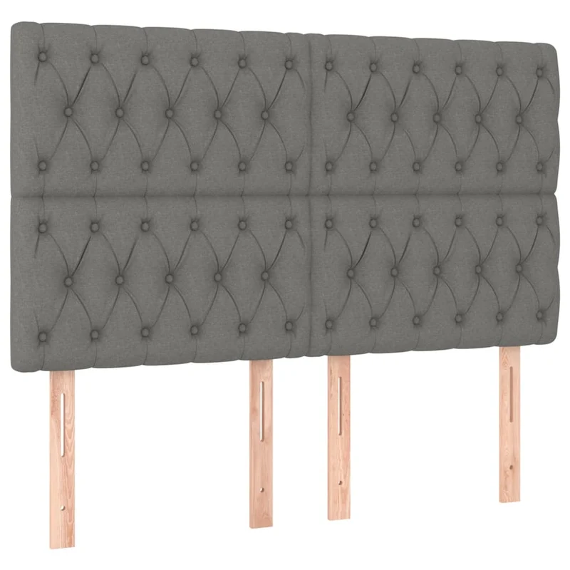 Cadre de lit LED avec sommier tête de lit matelas 160x200 cm tissu gris foncé TDL0208334