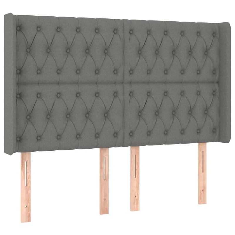 Cadre de lit LED avec sommier tête de lit matelas 160x200 cm tissu gris foncé TDL0208330