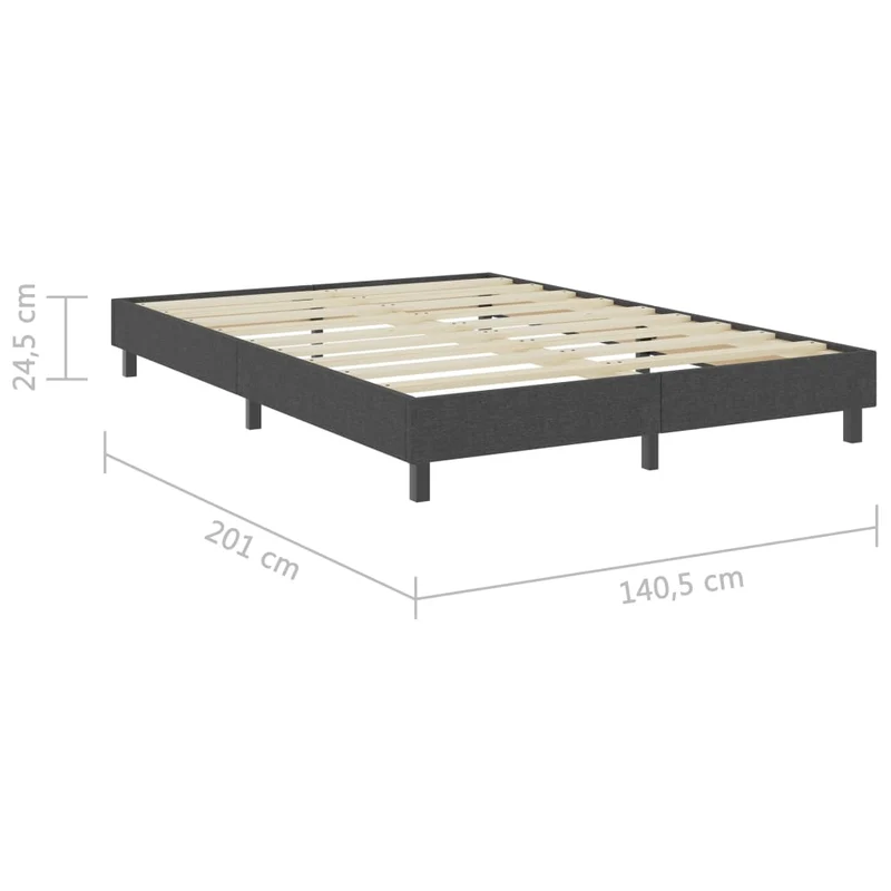 Sommier à lattes sur pieds cadre de lit 140 x 200 cm tissu gris TDL0208034
