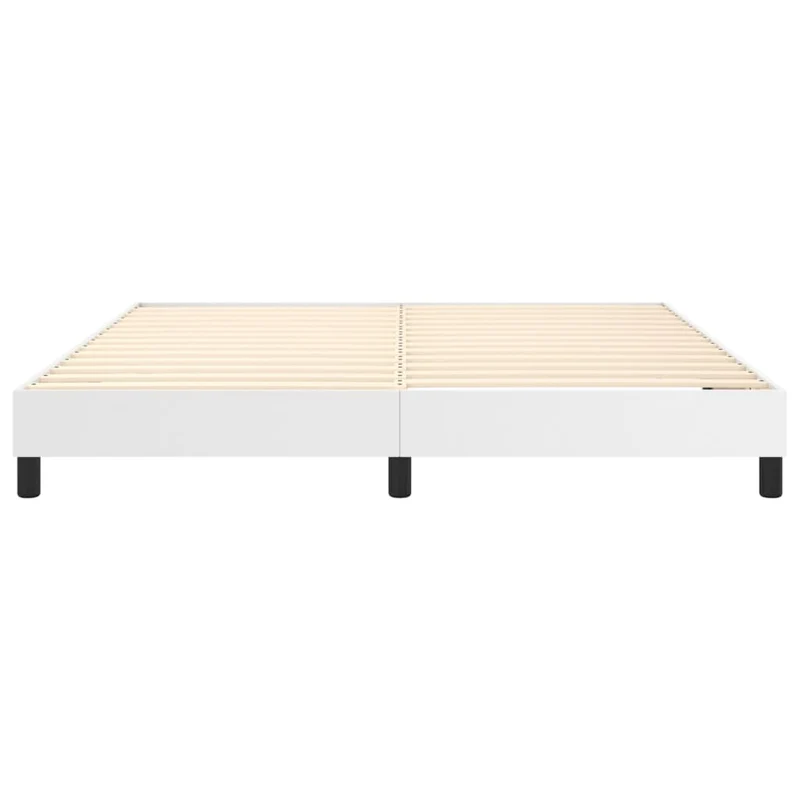 Sommier à lattes sur pieds cadre de lit 160x200 cm synthétique blanc TDL0207362