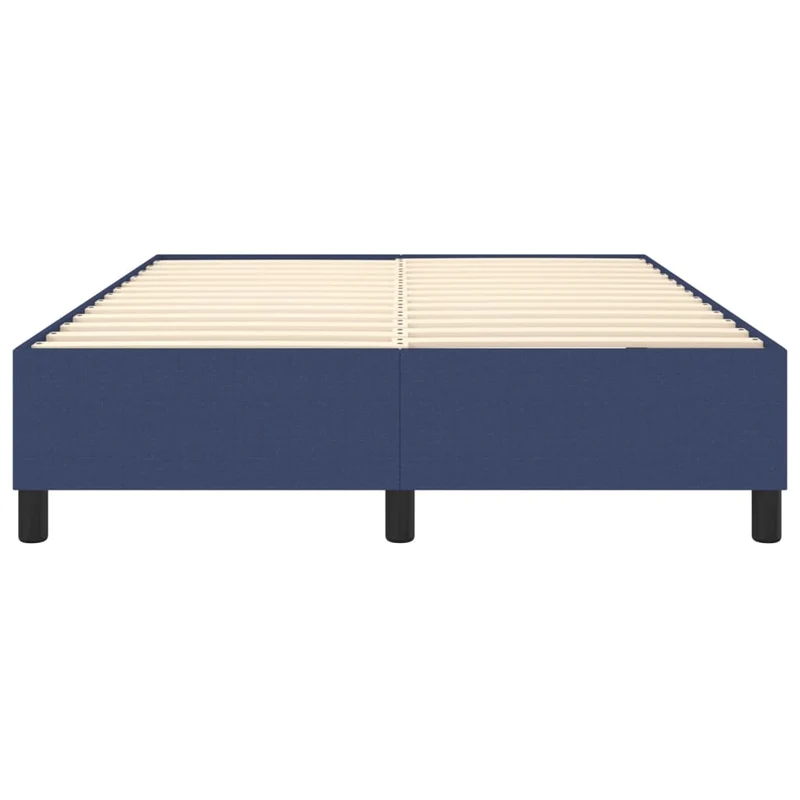 Sommier à lattes sur pieds cadre de lit 140x200 cm tissu bleu TDL0207340