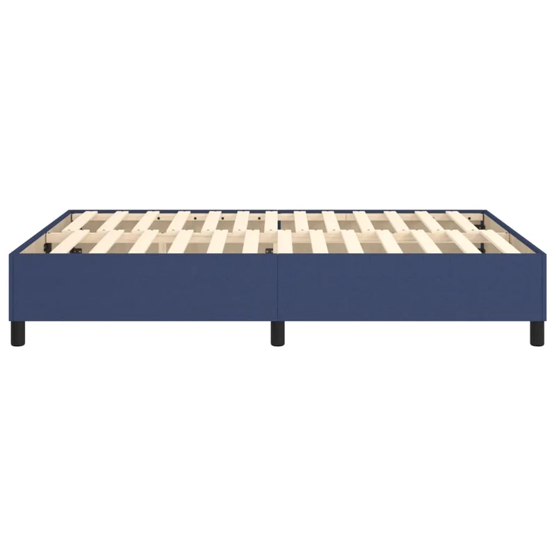 Sommier à lattes sur pieds cadre de lit 140x200 cm tissu bleu TDL0207340
