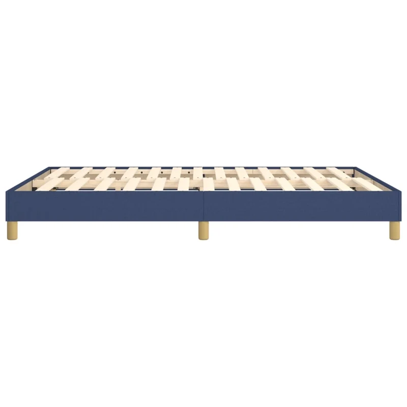 Sommier à lattes sur pieds cadre de lit 140x200 cm tissu bleu TDL0207339