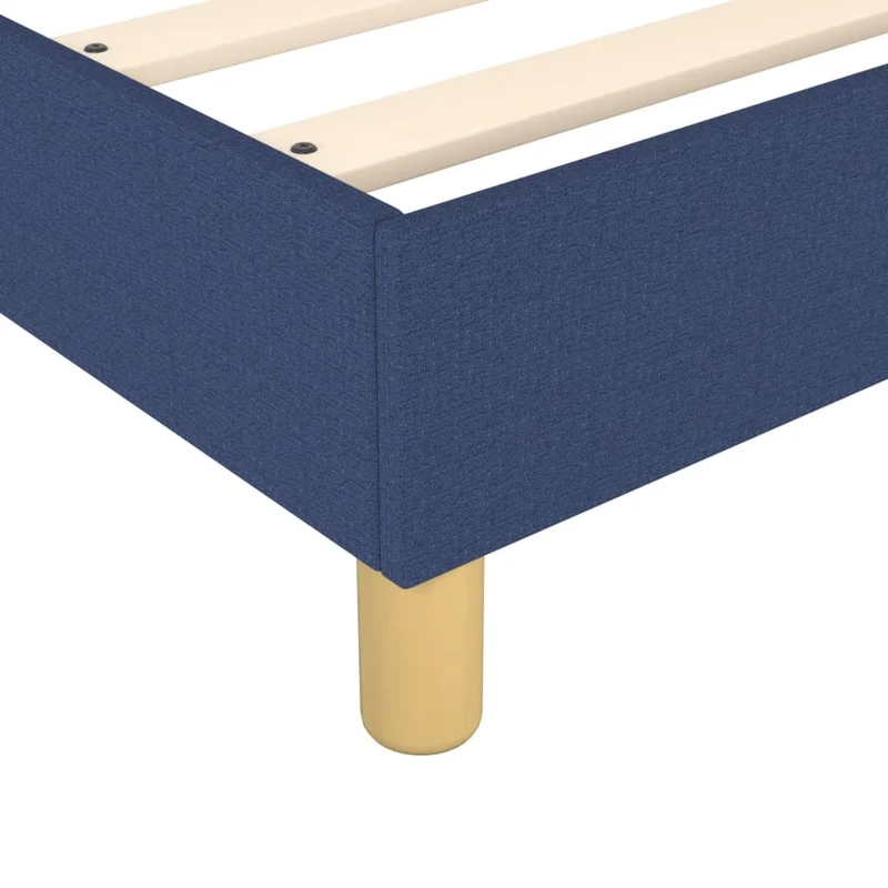 Sommier à lattes sur pieds cadre de lit 140x200 cm tissu bleu TDL0207339