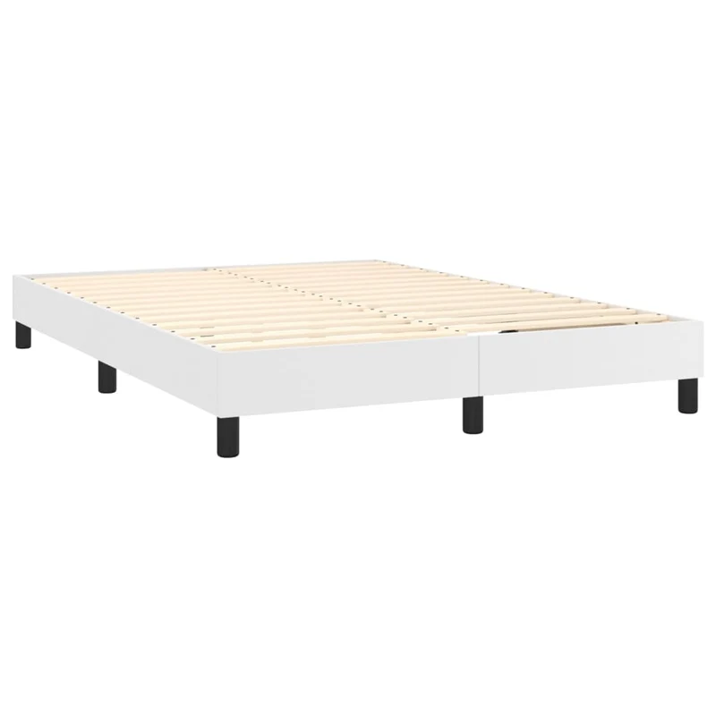 Sommier à lattes sur pieds cadre de lit 140x190 cm synthétique blanc TDL0207366