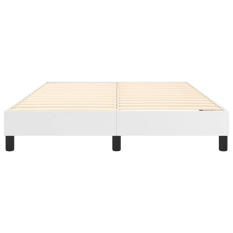 Sommier à lattes sur pieds cadre de lit 140x190 cm synthétique blanc TDL0207366
