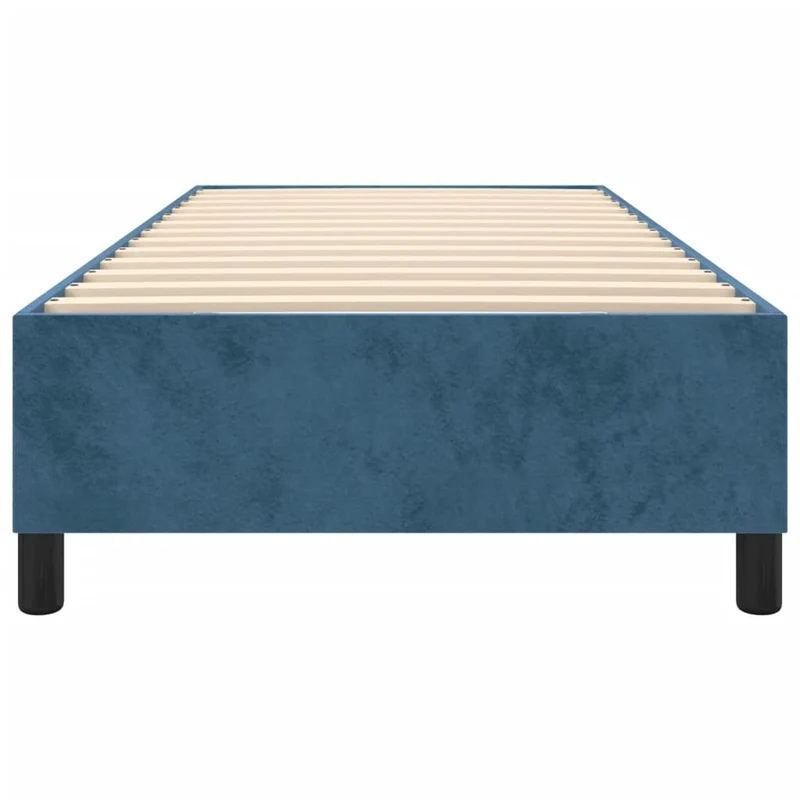 Sommier à lattes sur pieds cadre de lit 90x200 cm tissu velours bleu foncé TDL0207299