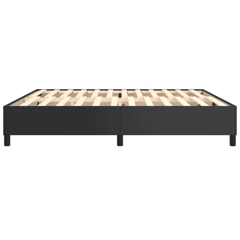 Sommier à lattes sur pieds cadre de lit 200x200 cm synthétique noir TDL0206995
