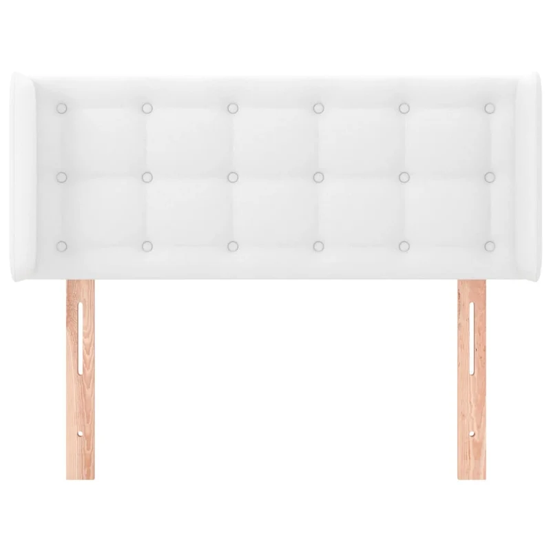Tête de lit accessoire couchage chambre à coucher meuble avec rebord latéral 83 x 16 x 78/88 cm synthétique blanc TDL0205774