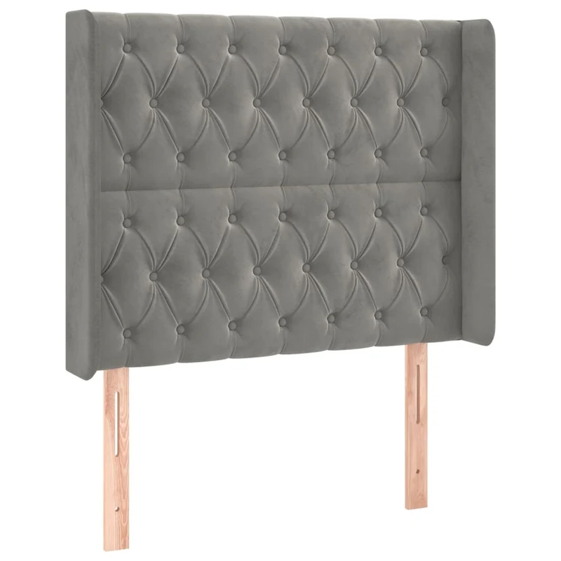 Cadre de lit LED avec sommier tête de lit matelas surmatelas 100x200 cm tissu velours gris clair TDL0207917