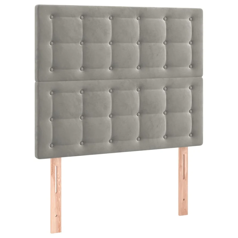 Cadre de lit LED avec sommier tête de lit matelas surmatelas 100x200 cm tissu velours gris clair TDL0207918