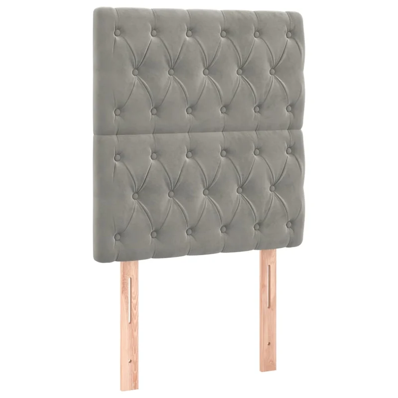 Cadre de lit LED avec sommier tête de lit matelas surmatelas 100x200 cm tissu velours gris clair TDL0207913