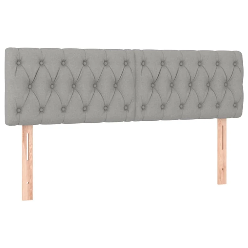 Cadre de lit LED avec sommier tête de lit matelas surmatelas 160x200 cm tissu gris clair TDL0207823