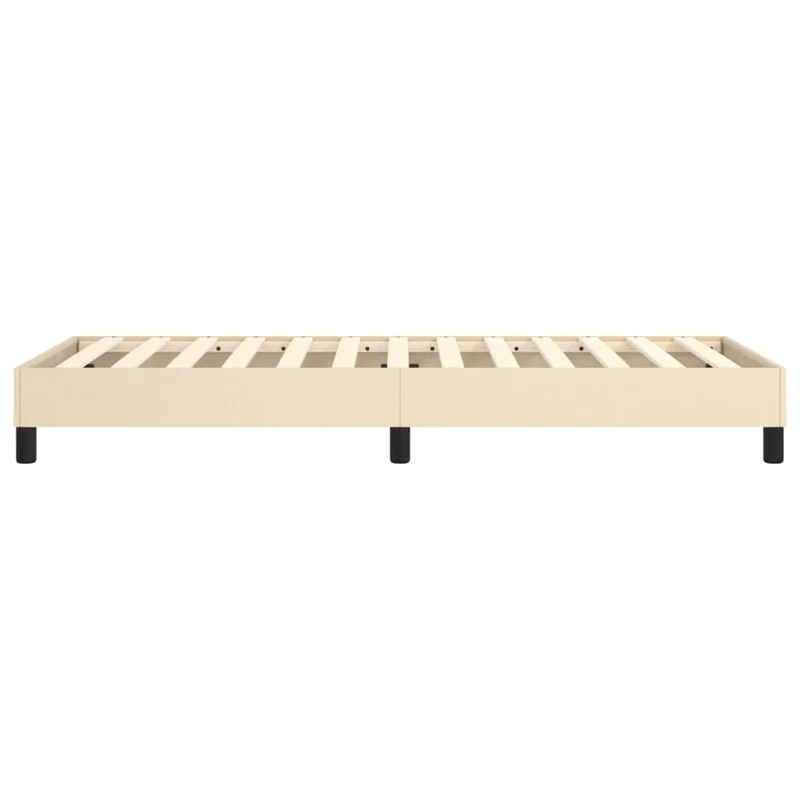 Sommier à lattes sur pieds cadre de lit 100x200 cm tissu crème TDL0207278