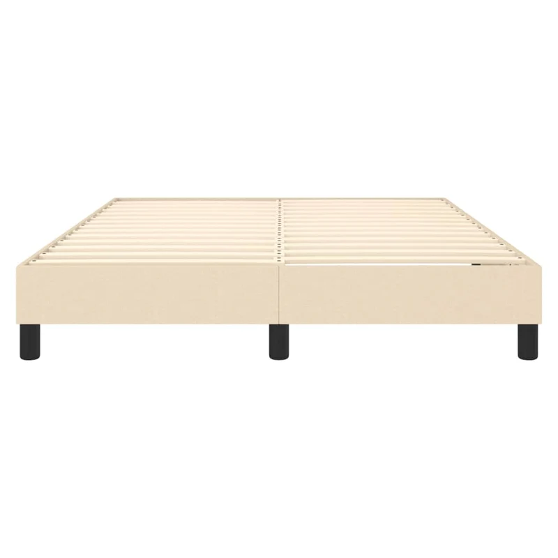 Sommier à lattes sur pieds cadre de lit 140x190 cm tissu crème TDL0207268
