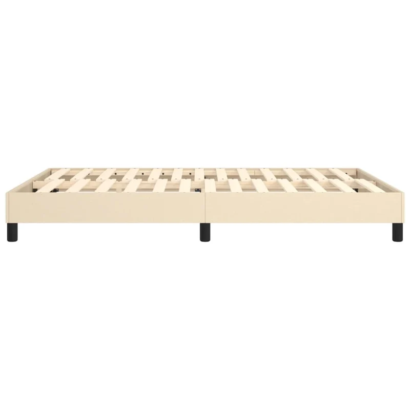 Sommier à lattes sur pieds cadre de lit 140x190 cm tissu crème TDL0207268