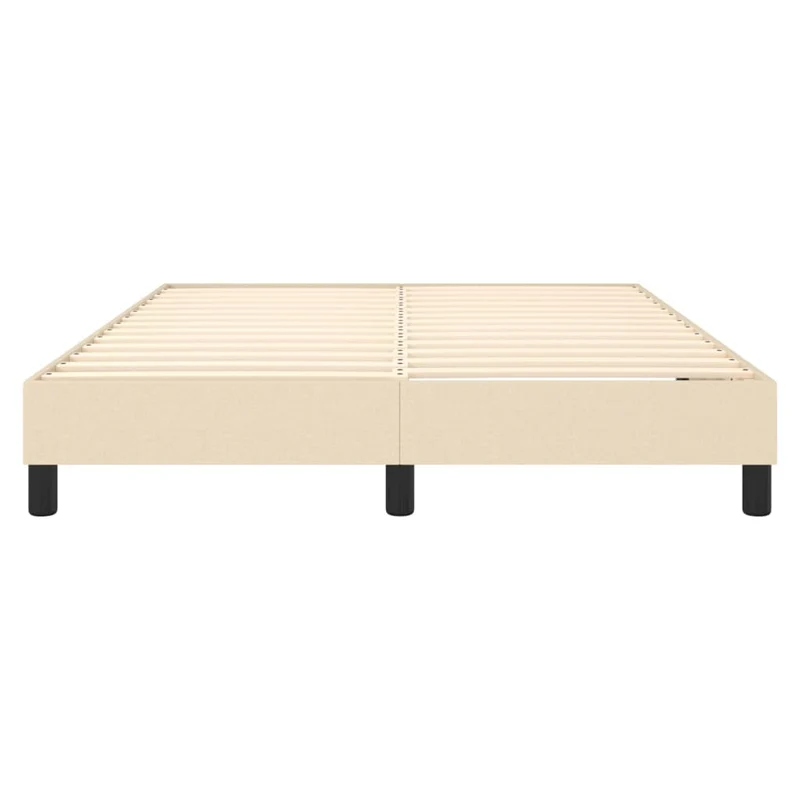 Sommier à lattes sur pieds cadre de lit 140x200 cm tissu crème TDL0207262