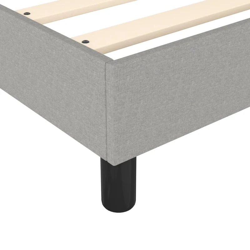 Sommier à lattes sur pieds cadre de lit 120x200 cm tissu gris clair TDL0207203