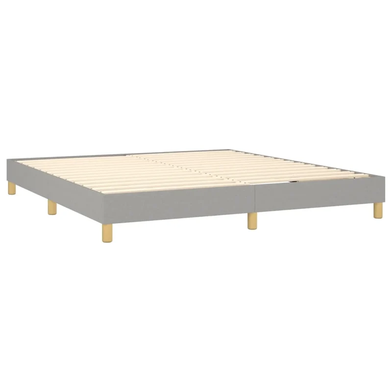 Sommier à lattes sur pieds cadre de lit 160x200 cm tissu gris clair TDL0207187