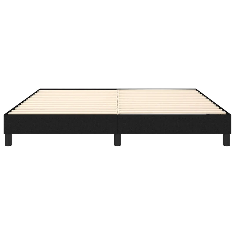 Sommier à lattes sur pieds cadre de lit 160x200 cm tissu noir TDL0207009